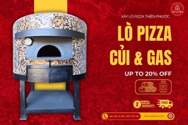 Xây Lò Nướng Pizza Gas Củi Chuẩn Ý | Xây lò pizza Thiên Phước