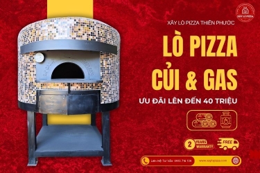 Xây Lò Nướng Pizza Gas Củi Chuẩn Ý | Xây lò pizza Thiên Phước