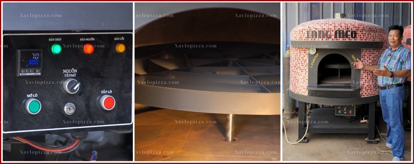 lò nướng pizza xoay 2 tầng cho nhà hàng