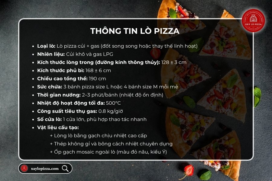 Thông số kỹ thuật của lò pizza 
