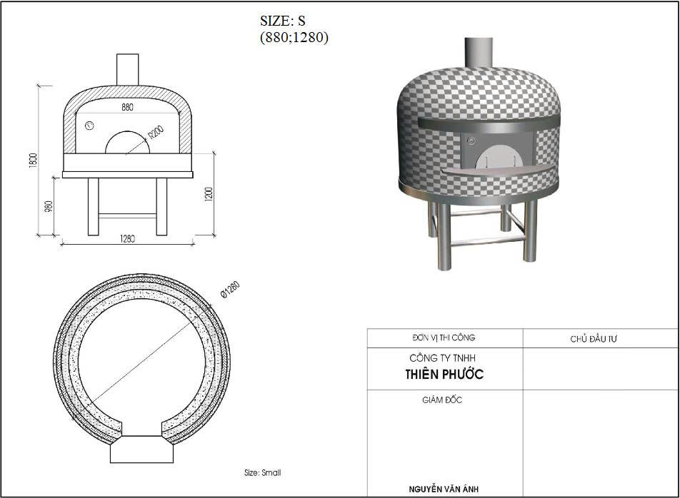 xây lò pizza