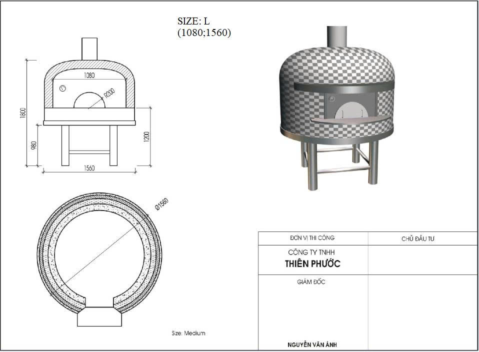 xây lò pizza