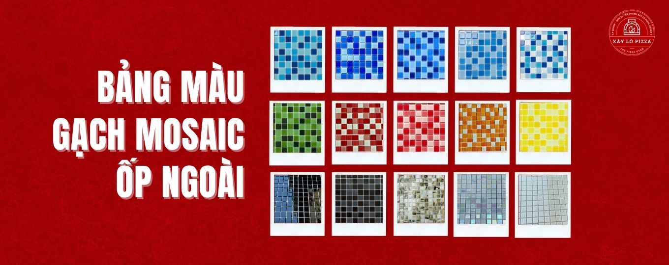 bảng màu ốp gạch bên ngoài lò pizza