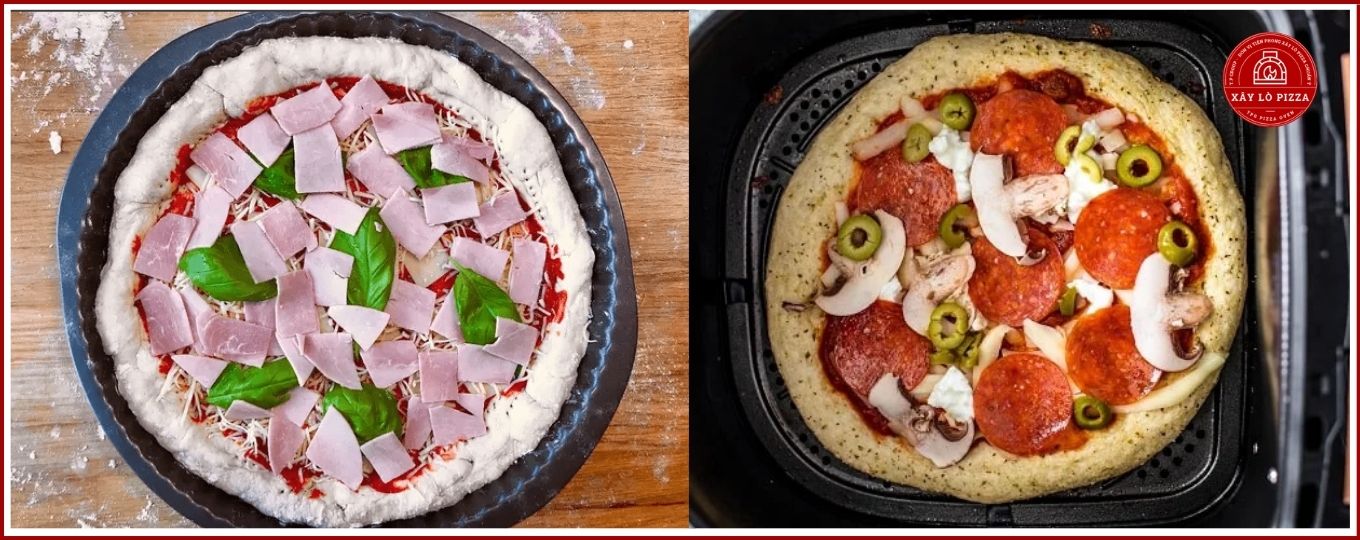 nướng pizza bằng nồi chiên không dầu